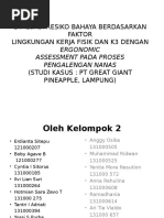 Evaluasi Resiko Bahaya Berdasarkan Faktor