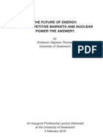 The Future of Energy: Are Competitive Markets and Nuclear Power The Answer?