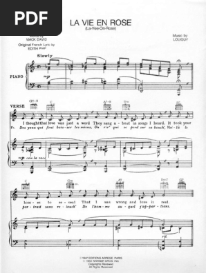La Vie En Rose Piano Pdf