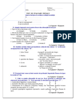 0 Test de Evaluare Initiala Clasa A Via