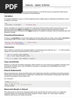 Pascal Basic Syntax