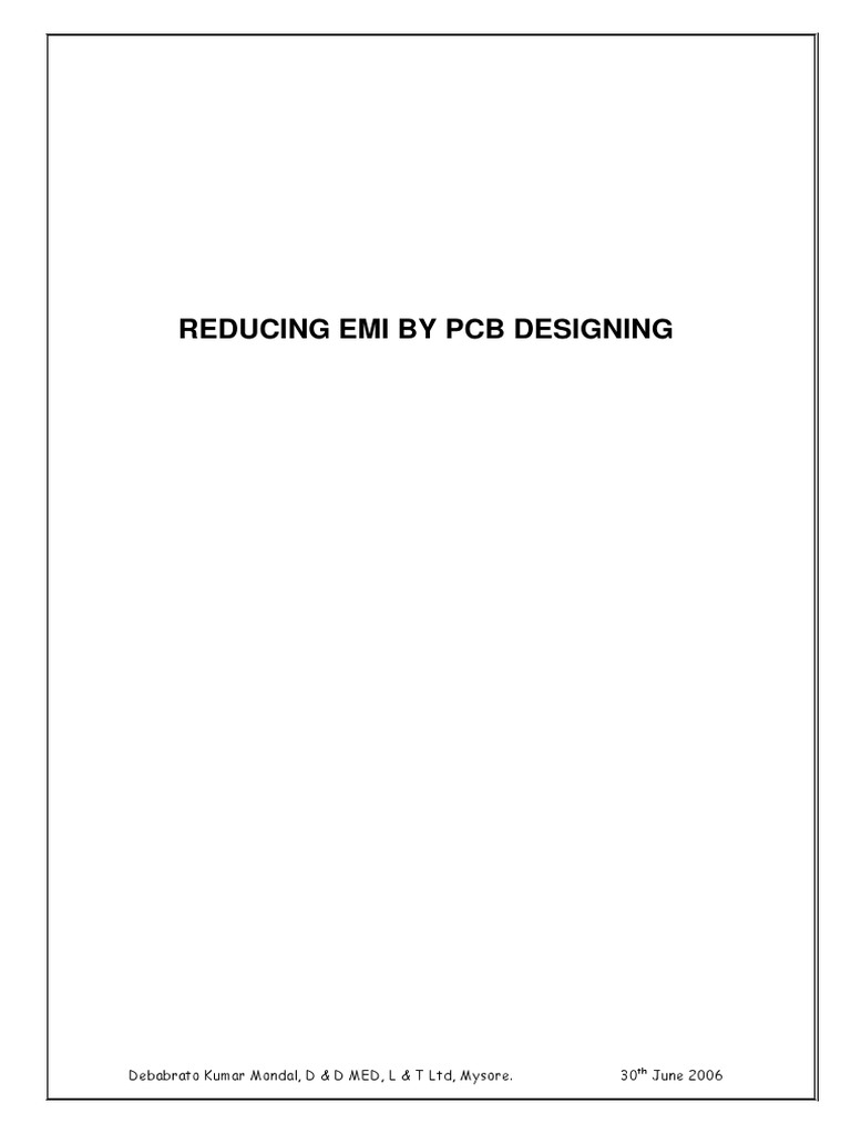 Reducing Emi Guidelines by PCB Designing | PDF | Capacitor | Printed ...