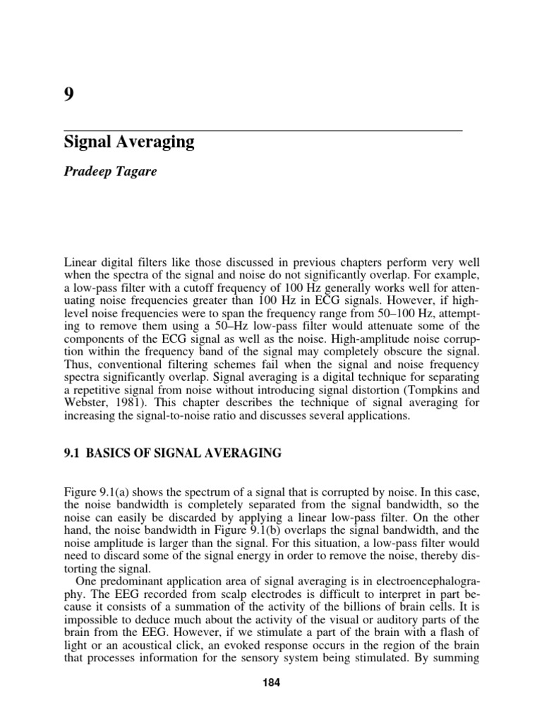 Signal Averaging in ECG Analysis | PDF | Signal To Noise Ratio ...