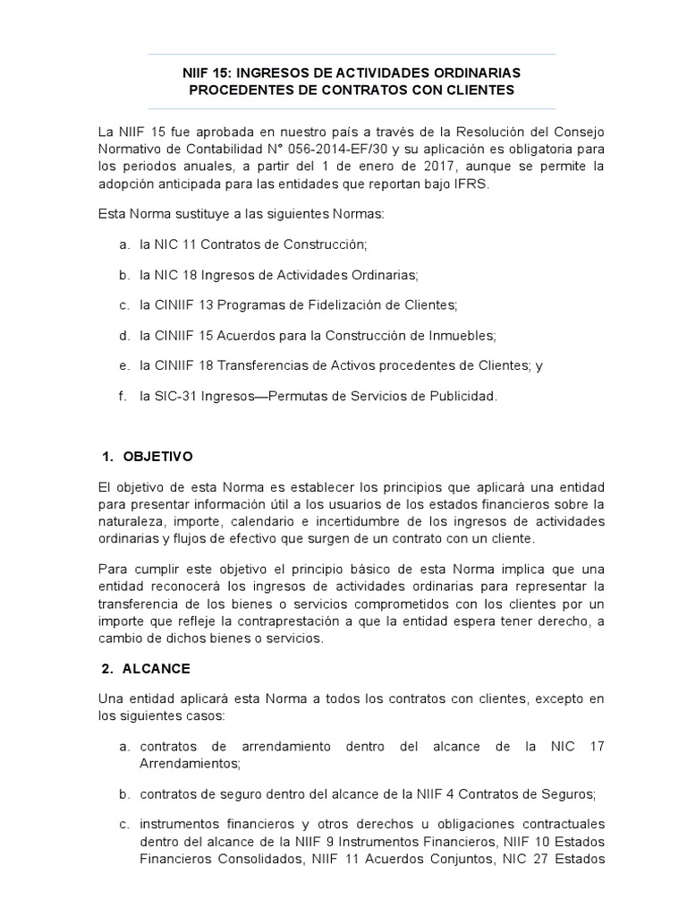 Niif 15 | PDF | normas internacionales de INFORMACION FINANCIERA ...
