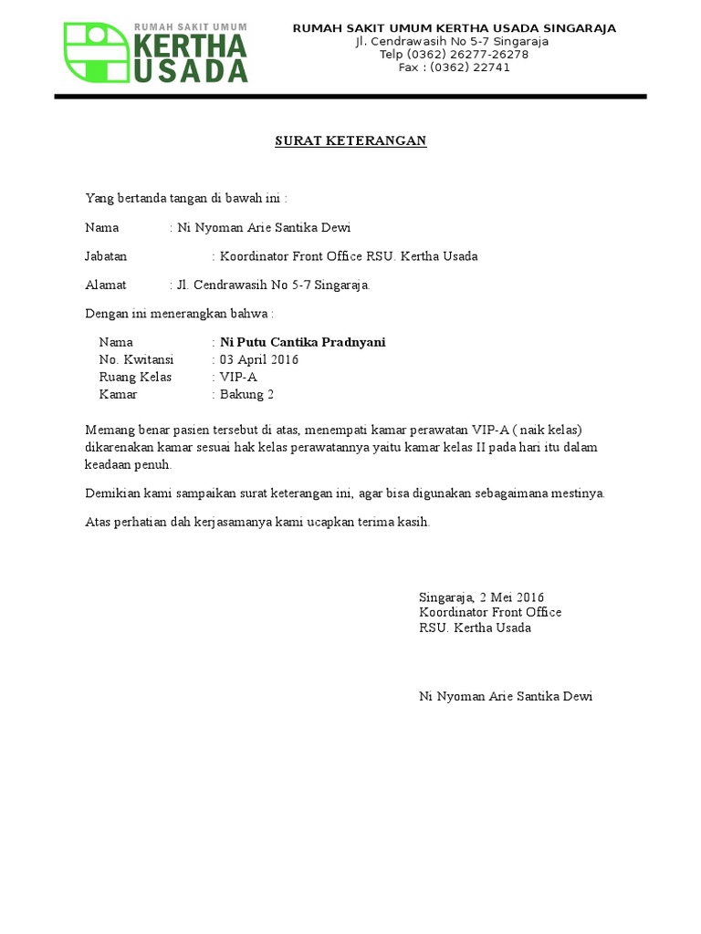 Surat Ket Kmr Penuh Untuk Pt Arta Boga