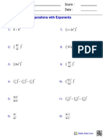 Exponents Operations