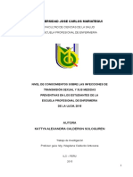 Nivel de Conocimientos Sobre Las Infecciones de Transmisión Sexual y Sus Medidas Preventivas en Los Estudiantes