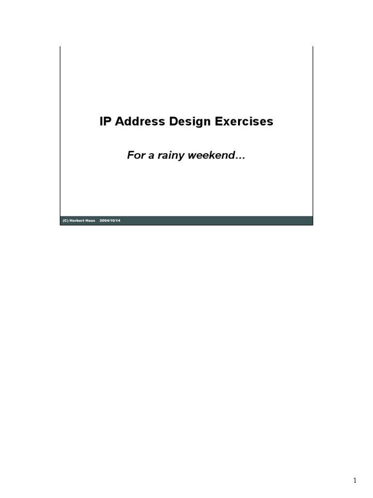 IP Address Design Exercises | PDF | Internet Protocols | Networking ...