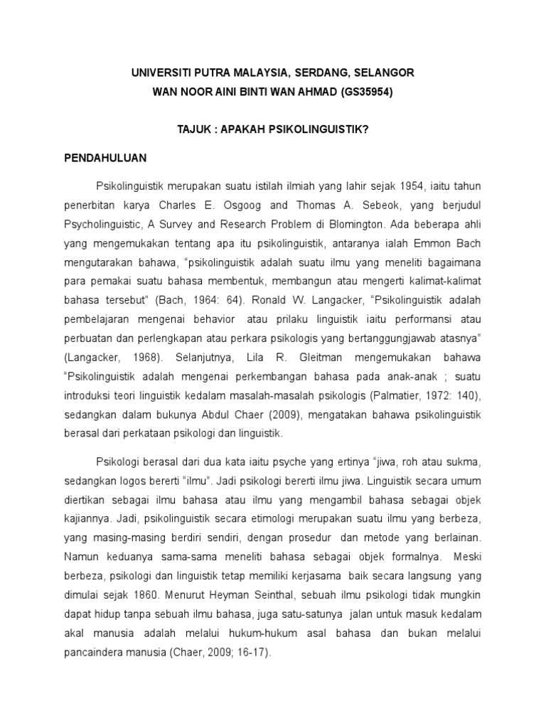 Psikolinguistik - Wan