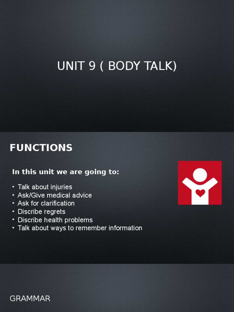 Body Talk: Health and Injuries | PDF