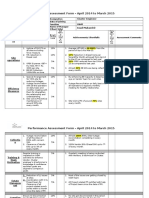 Performance Assessment Form - April 2014 To March 2015: Cluster Engineer O&M Asad Mubasshir