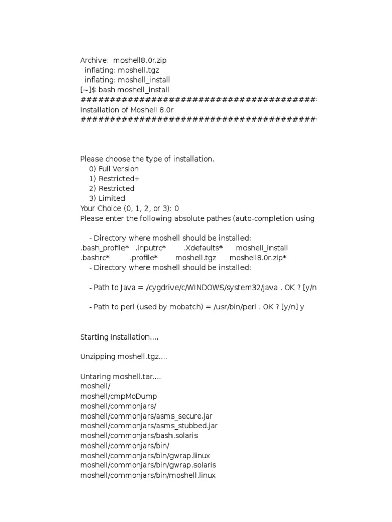 Inst Moshell | PDF | Command Line Interface | Online And Offline