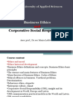 Business Ethics and Corporative Social Responsibility