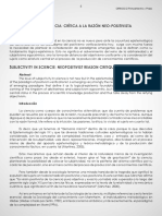 Subjetividad en La Ciencia: Crítica A La Razón Neo-Positivista