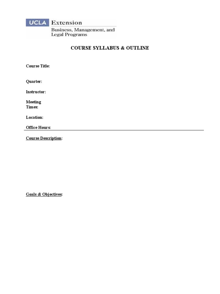Course Syllabus and Outline Guide | PDF