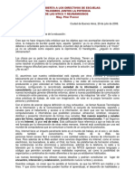 Carta Abierta a Los Directivos de Escuelas