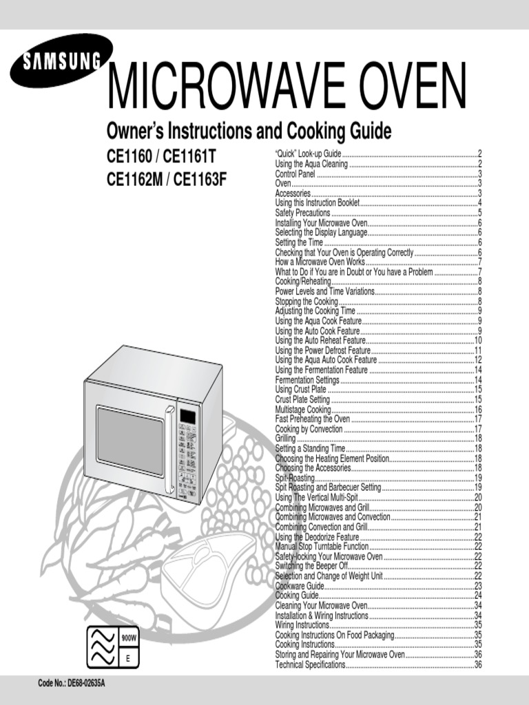 Samsung Microwave Booklet Oven Grilling
