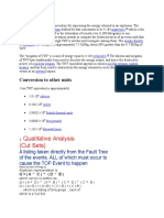 Qualitative Analysis (Cut Sets) : Conversion To Other Units