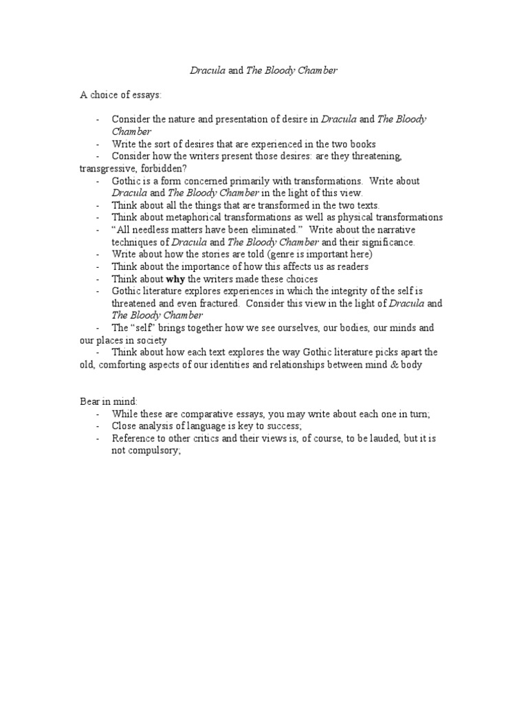 Bloody chamber essays picture