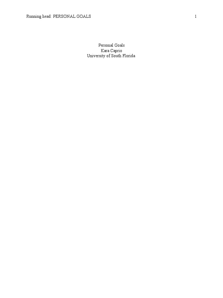 Personal Goals | PDF