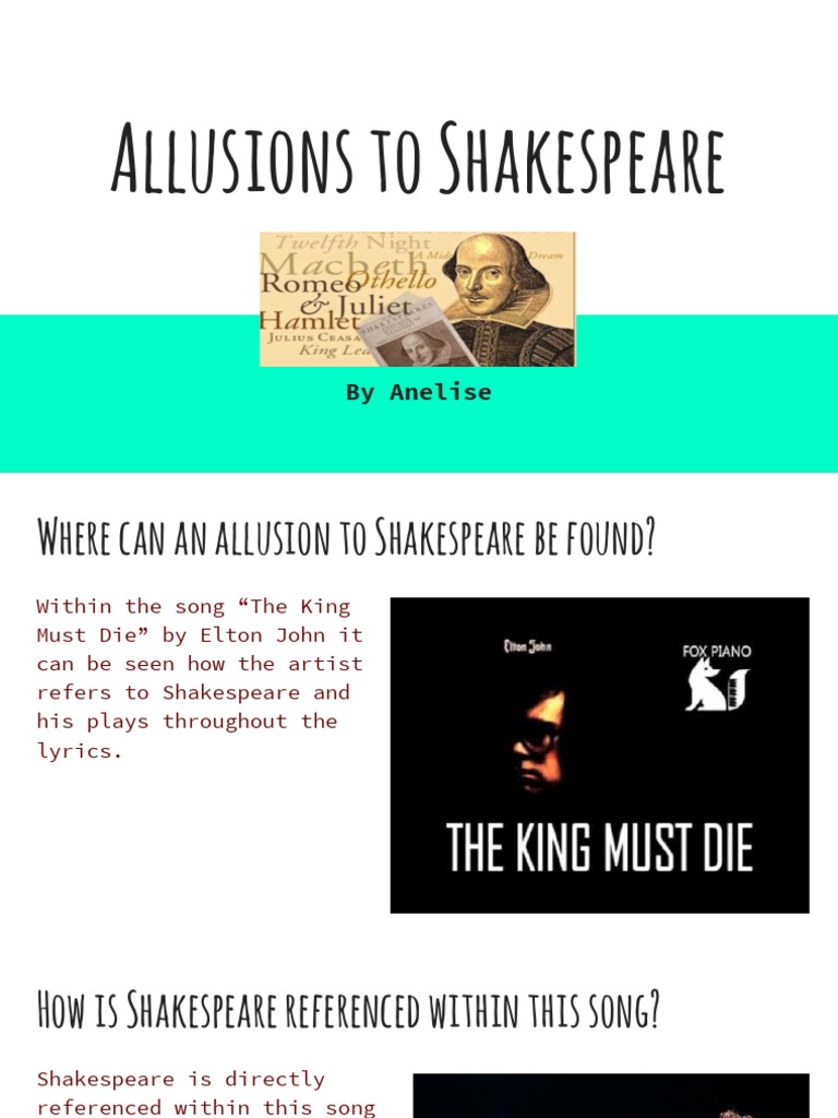 Shakespearean Allusions in 