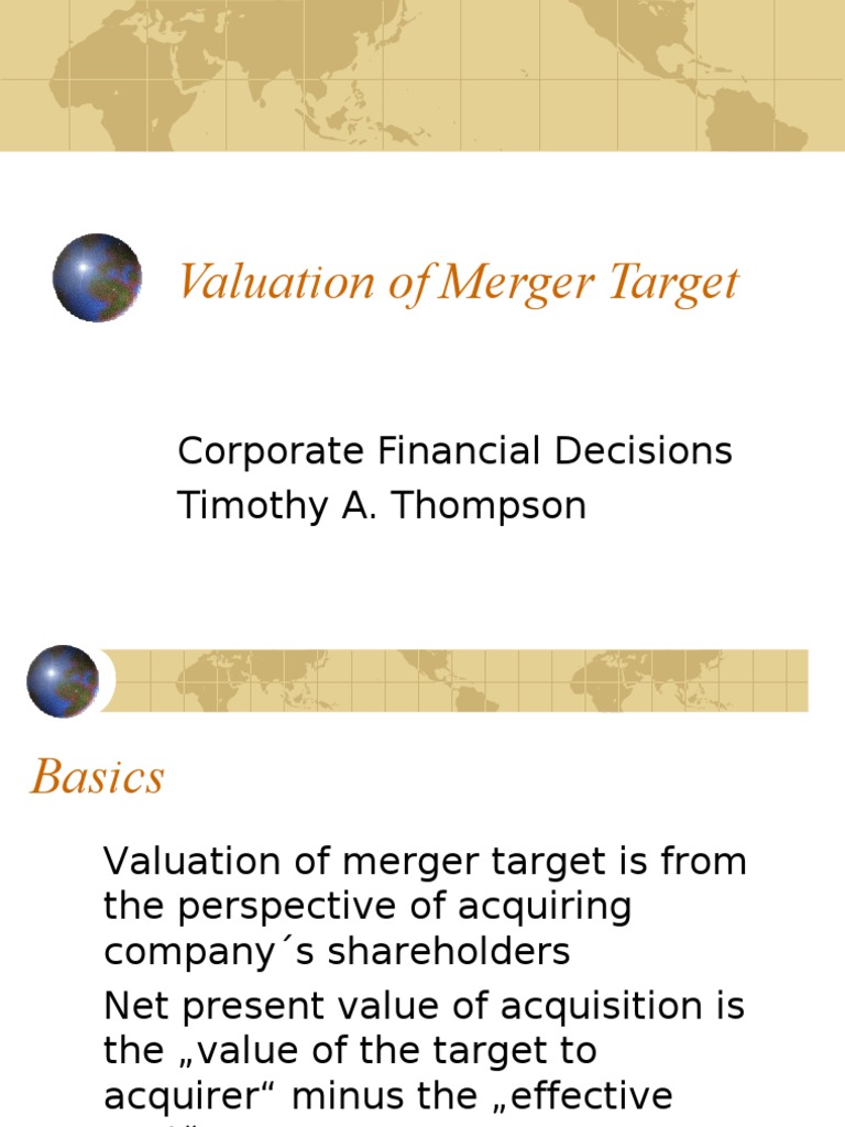 Valuation Insights for Mergers | PDF | Mergers And Acquisitions ...