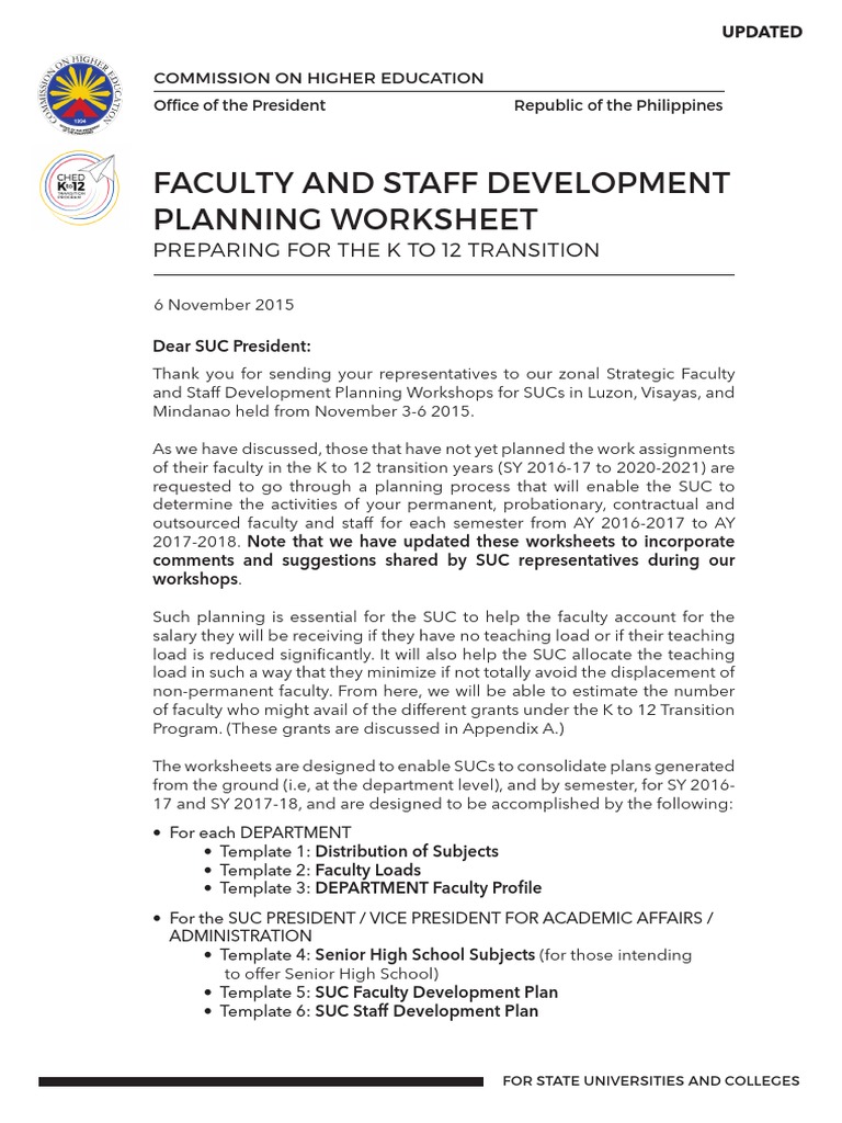 Faculty Development Planning for K-12 Transition | PDF | Doctor Of ...