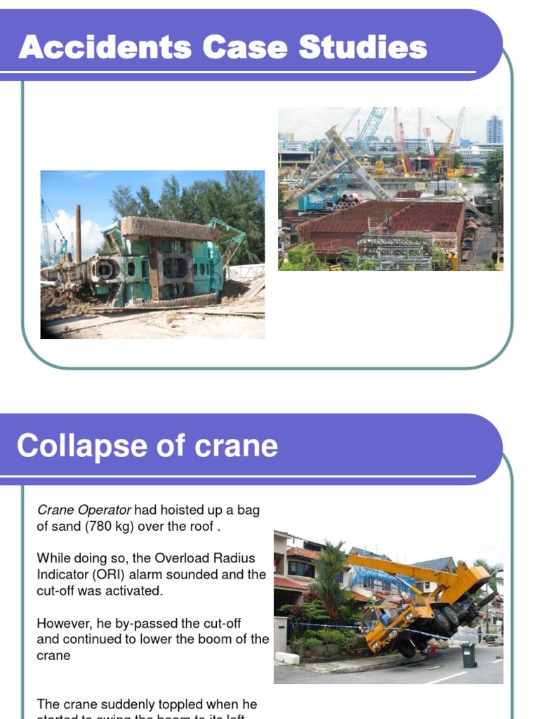 Accidents Case Studies PDF PDF Crane (Machine) Risk