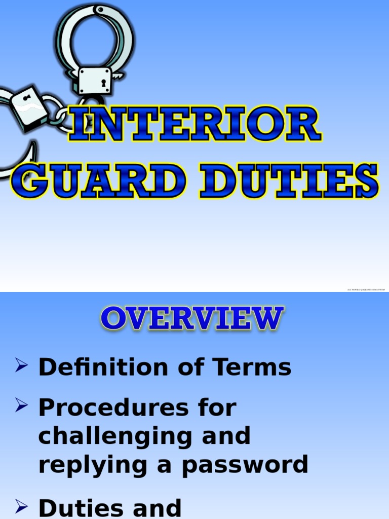 Interior Guard Duty PDF Non Commissioned Officer Military