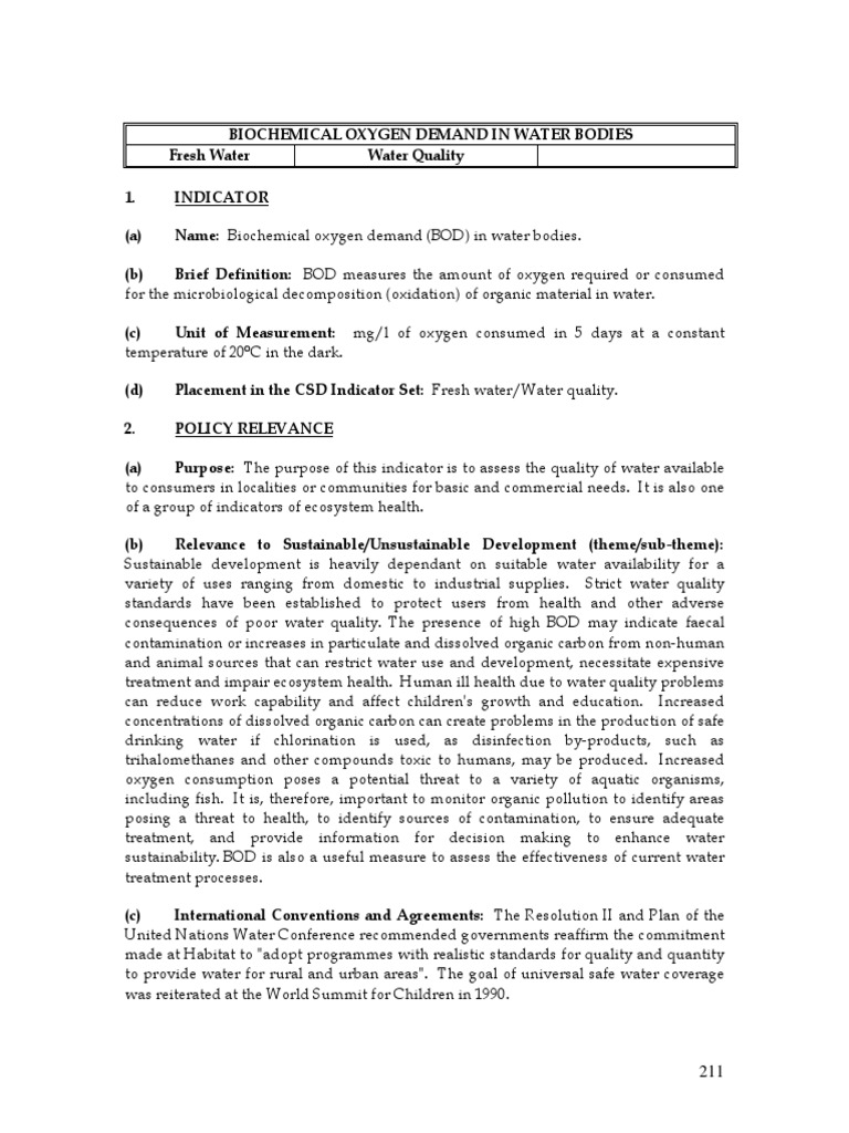 Biochemical Oxygen Demand | PDF