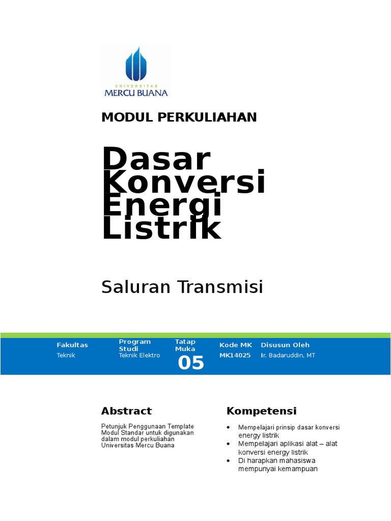 Materi Modul 5 Dasar Energi Konversi Energi Listrik | PDF
