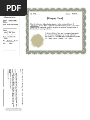 Stock Certificate