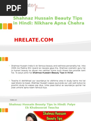Shahnaz Hussain Beauty Tips In Hindi Nikhari Twacha Ke Liye