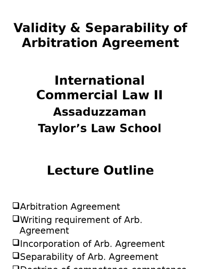 Arbitration Agreement Essentials | PDF | Arbitration | Bill Of Lading