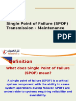 Single Point of Failure (SPOF) Transmission - Maintenance