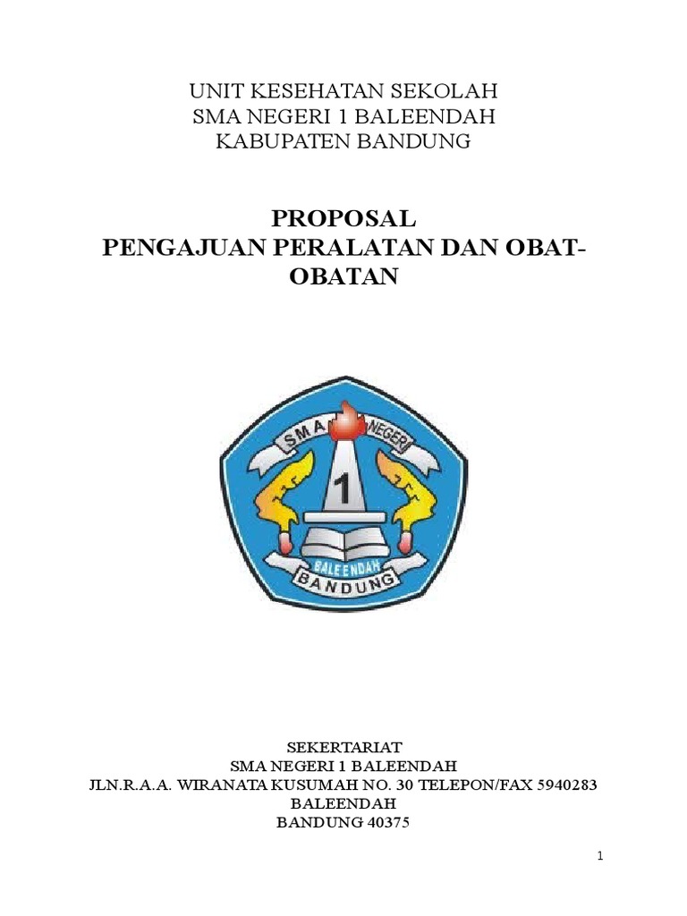 Contoh Proposal Obat Obatan