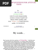 Partnership Questions for Aptitude Tests