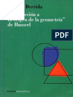 Derrida Introduccion a El Origen de La Geometria de Husserl