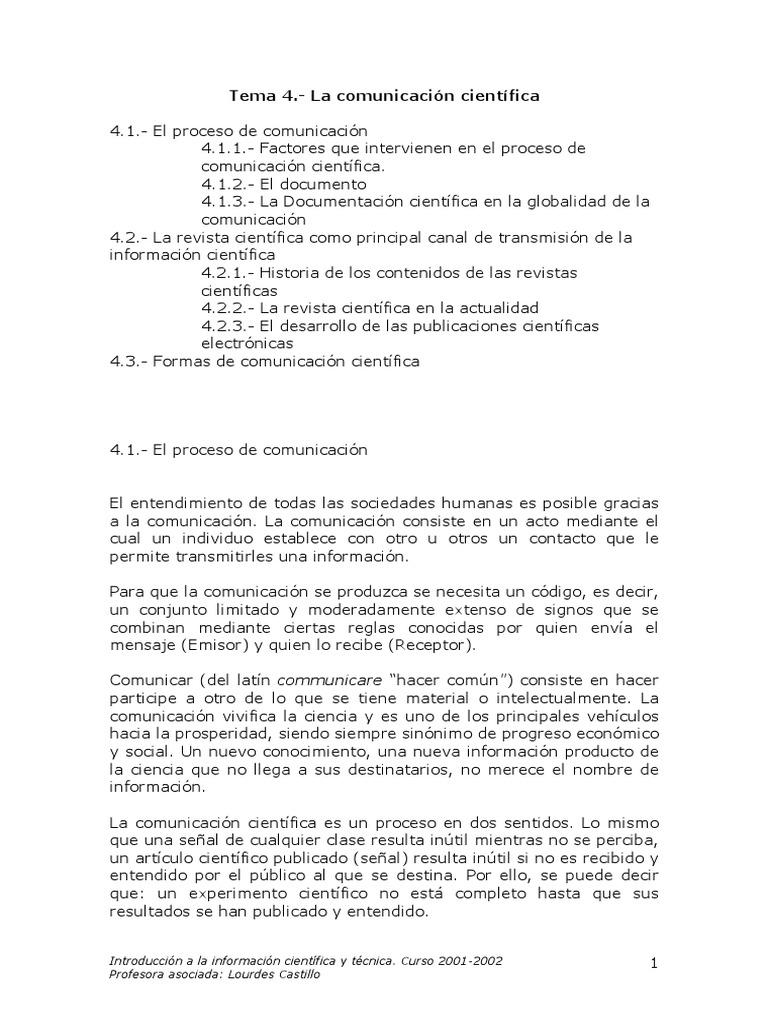 Comunicacion Cientifica Pdf Comunicación Red Mundial