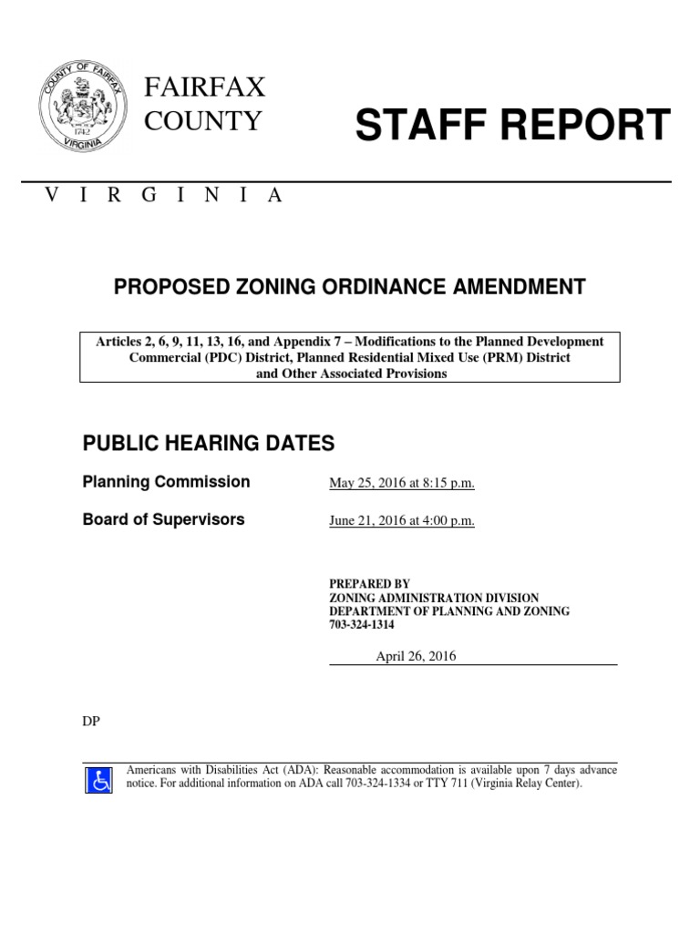 Proposed Fairfax County Zoning Changes PDF