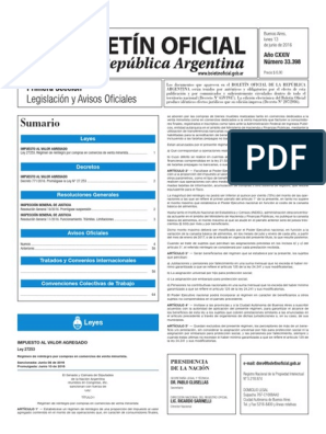 Boletín Oficial de La República Argentina, Número 33.398. 13 de
