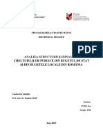 Analiza Structurii Si Dinamicii Cheltuielilor Publice Din Bugetul de Stat Si Din Bugetele Locale Din Romania