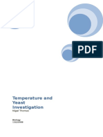 Temperature and Yeast Investigation: Nigel Thomas