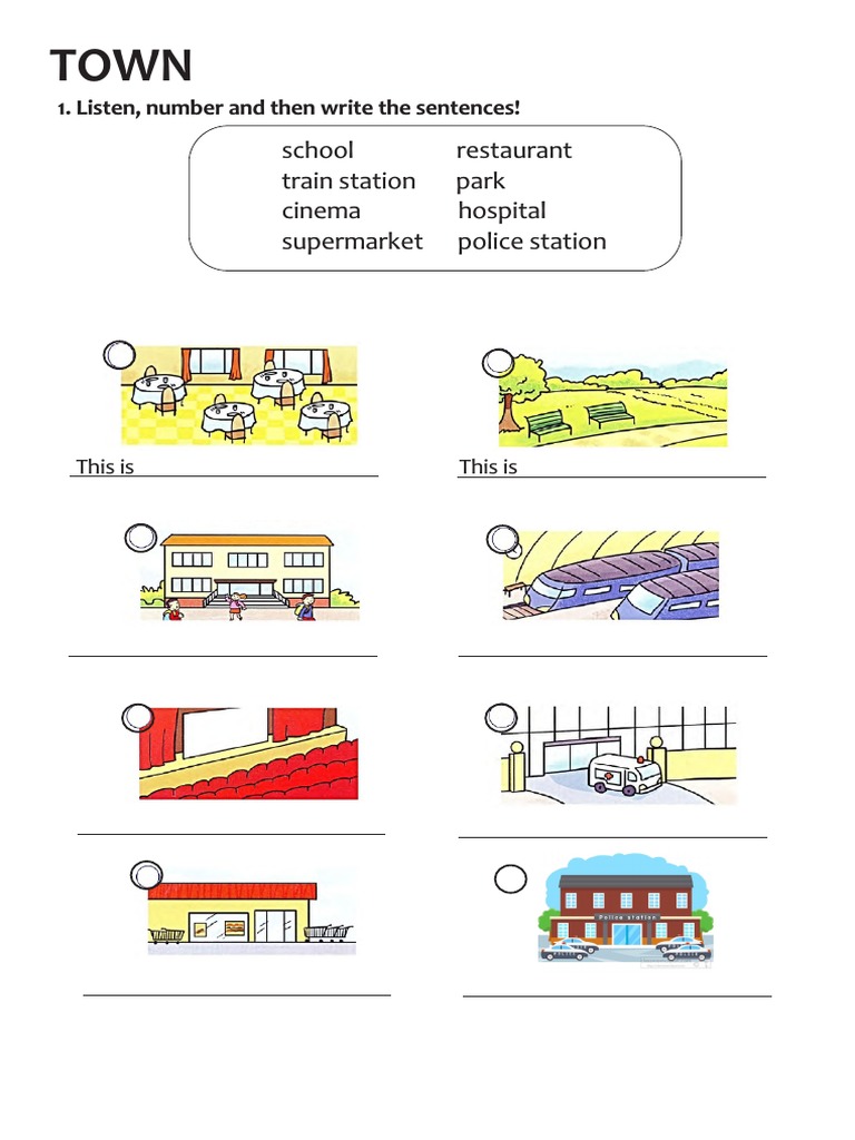 Town Layout and Landmarks Worksheet | PDF