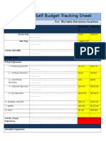 My Future Self Budget Tracking Sheet: For: Michelle Barranca-Guzman