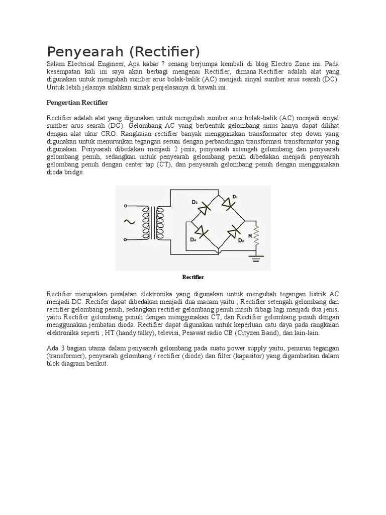 Alat Yang Digunakan Untuk Mengubah Arus Ac Menjadi Dc - Berbagai Alat