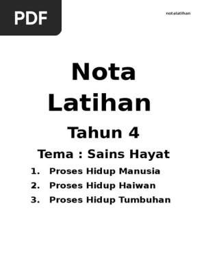 Nota Latihan Sains Hayat Pdf