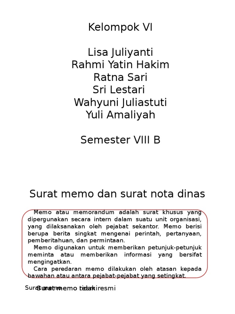 Surat Memo