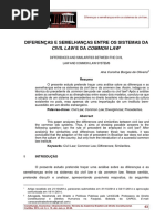 Diferenças e Semelhanças Entre Os Sistemas Da Civil Law e Da Common Law1