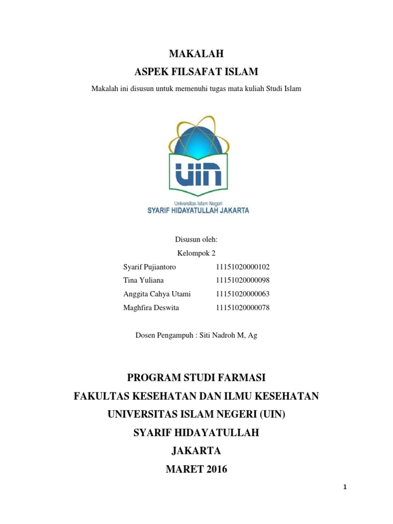 Revisi Makalah 02 Aspek Filsafat Islam Pdf
